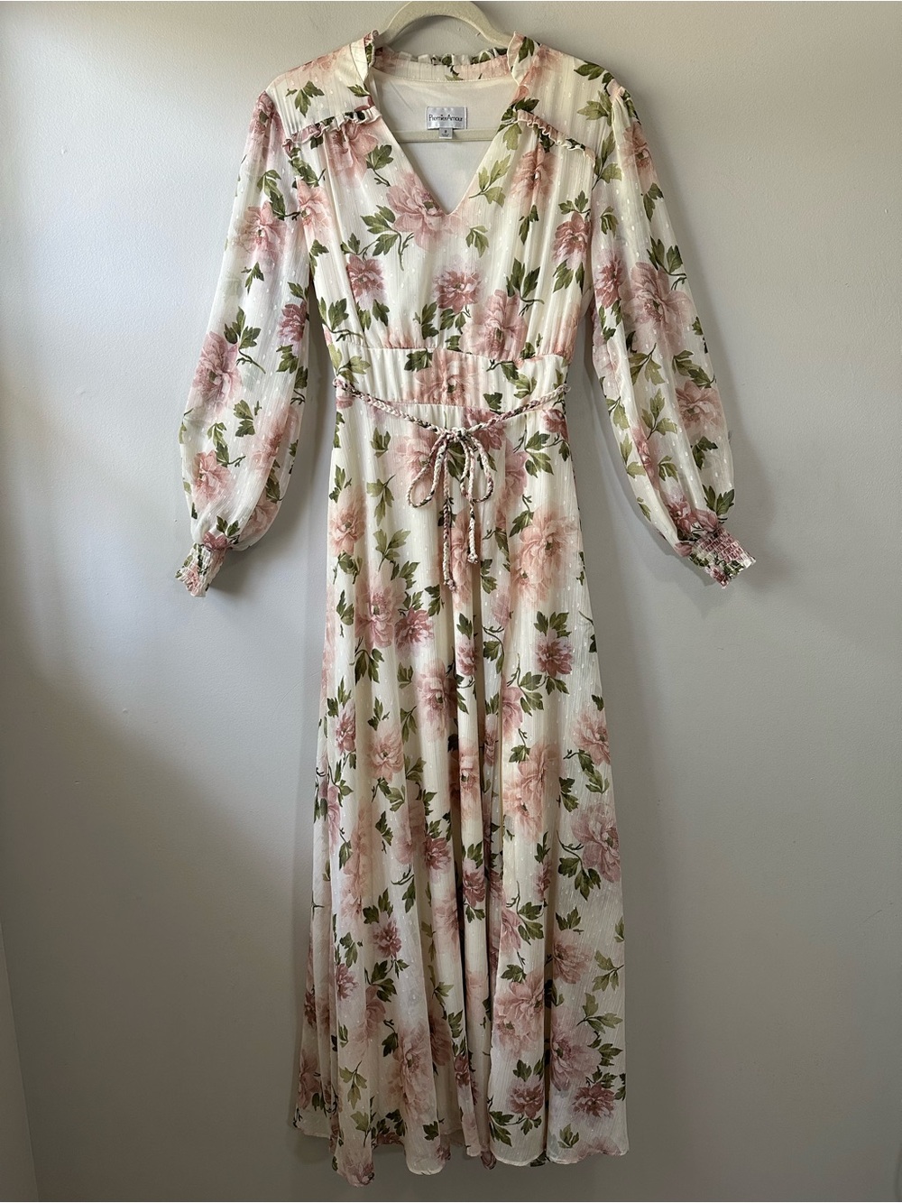 Premier Amour Floral Side Slit Maxi Dress Bridgerton Size 2 Cottagecore Romantic